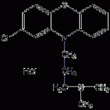 Structural formula of chlorpromazine hydrochloride