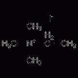 Structural formula of ethyltrimethylamine iodide